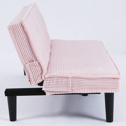 Questo divano letto in velluto a coste da 66 pollici può passare da una forma all'altra in modo confortevole