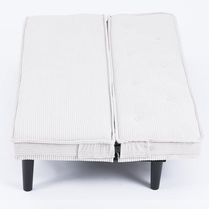 Questo divano letto in velluto a coste da 66 pollici può passare da una forma all'altra in modo confortevole