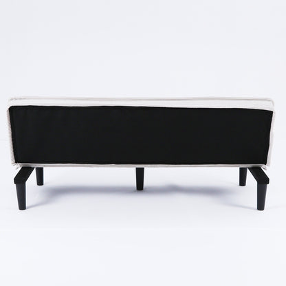 Questo divano letto in velluto a coste da 66 pollici può passare da una forma all'altra in modo confortevole