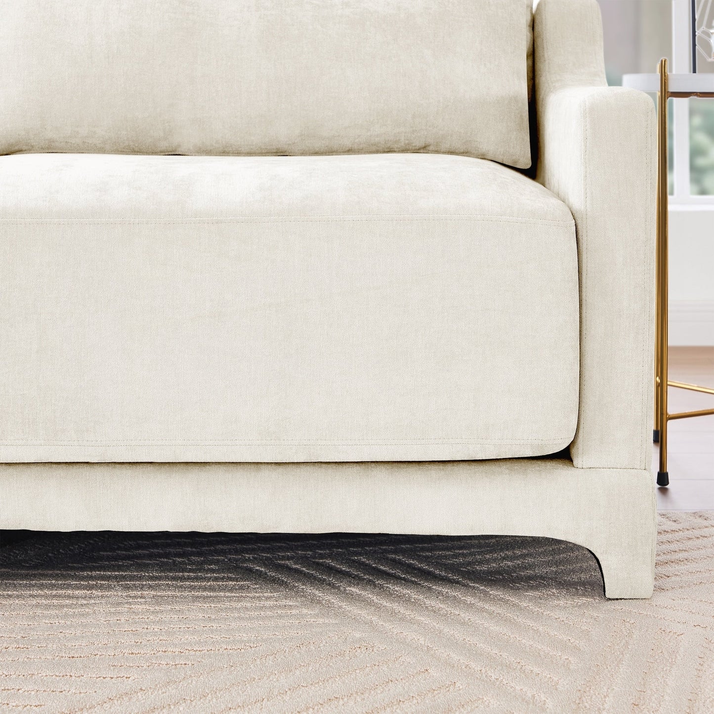 Divano a tre posti con 2 pouf mobili