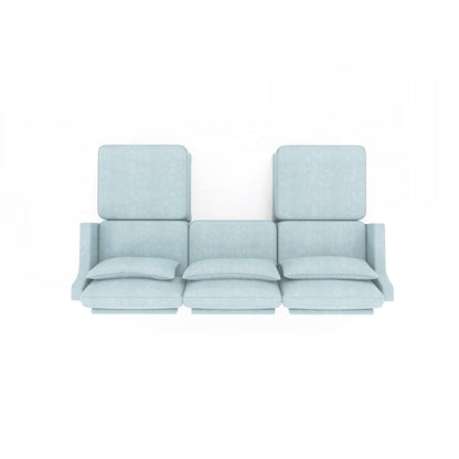 Divano a tre posti con 2 pouf mobili