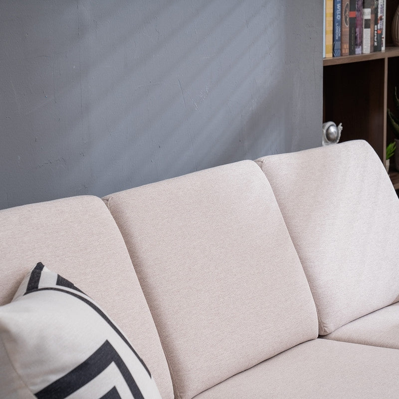 Divano con struttura in legno massello a tre posti senza chaise longue