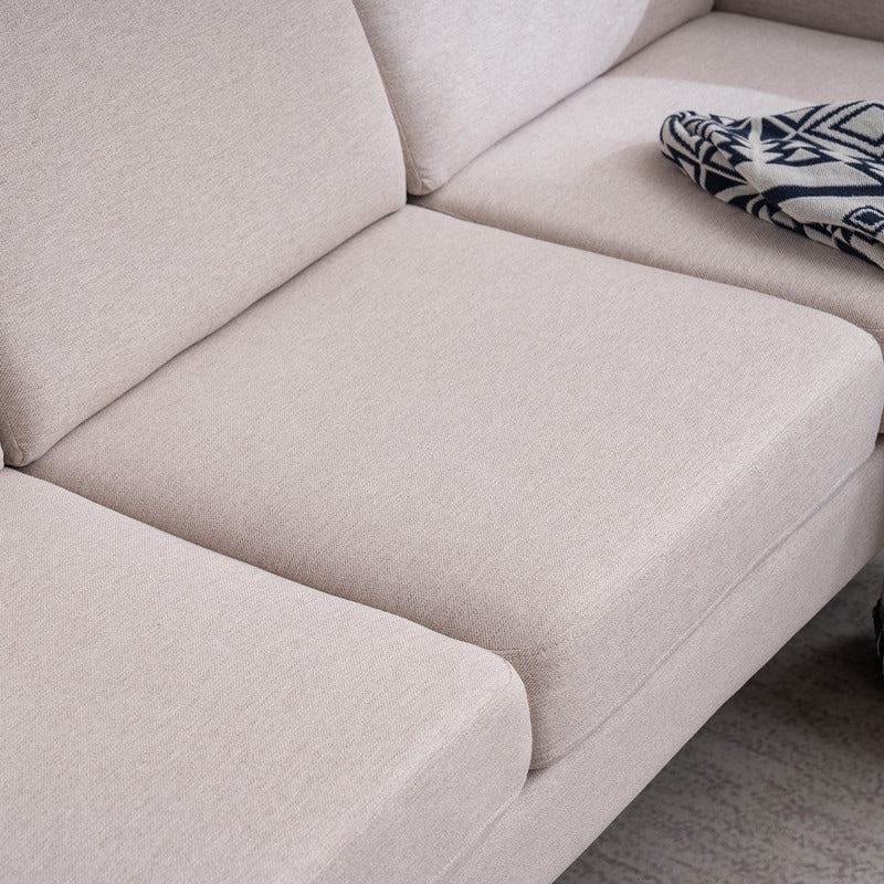 Divano con struttura in legno massello a tre posti senza chaise longue