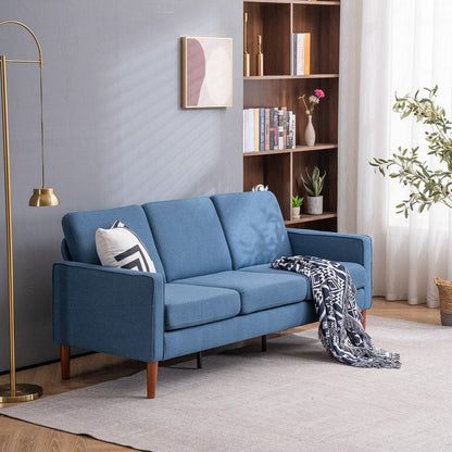 Divano con struttura in legno massello a tre posti senza chaise longue