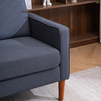 Divano con struttura in legno massello a tre posti senza chaise longue