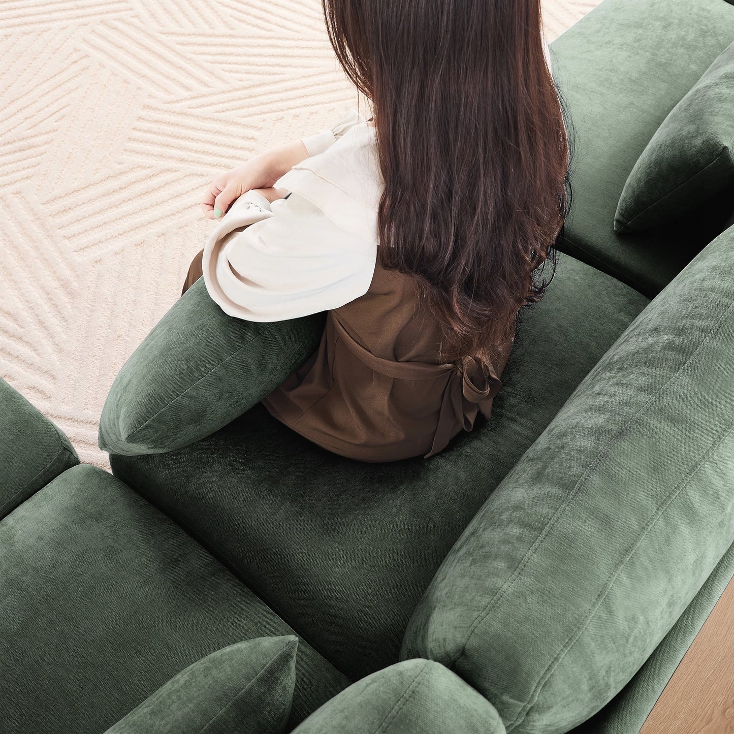 Divano a tre posti in ciniglia