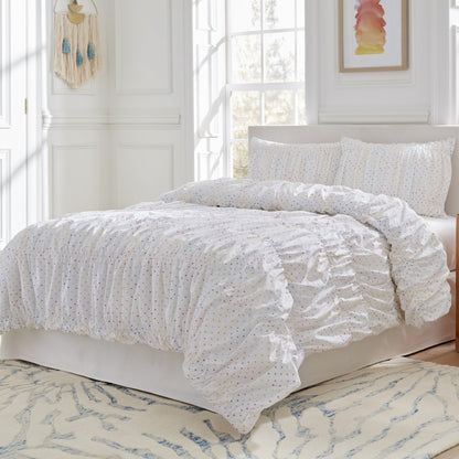 Set copripiumino in cotone con volant Lullaby Bedding Tiny Hearts