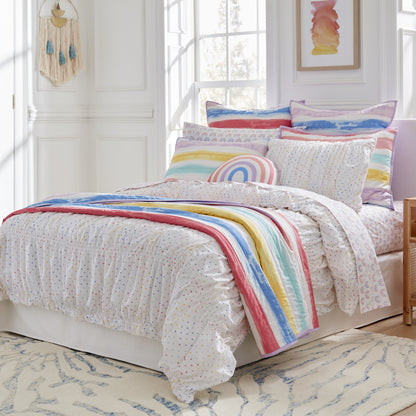 Set copripiumino in cotone con volant Lullaby Bedding Tiny Hearts