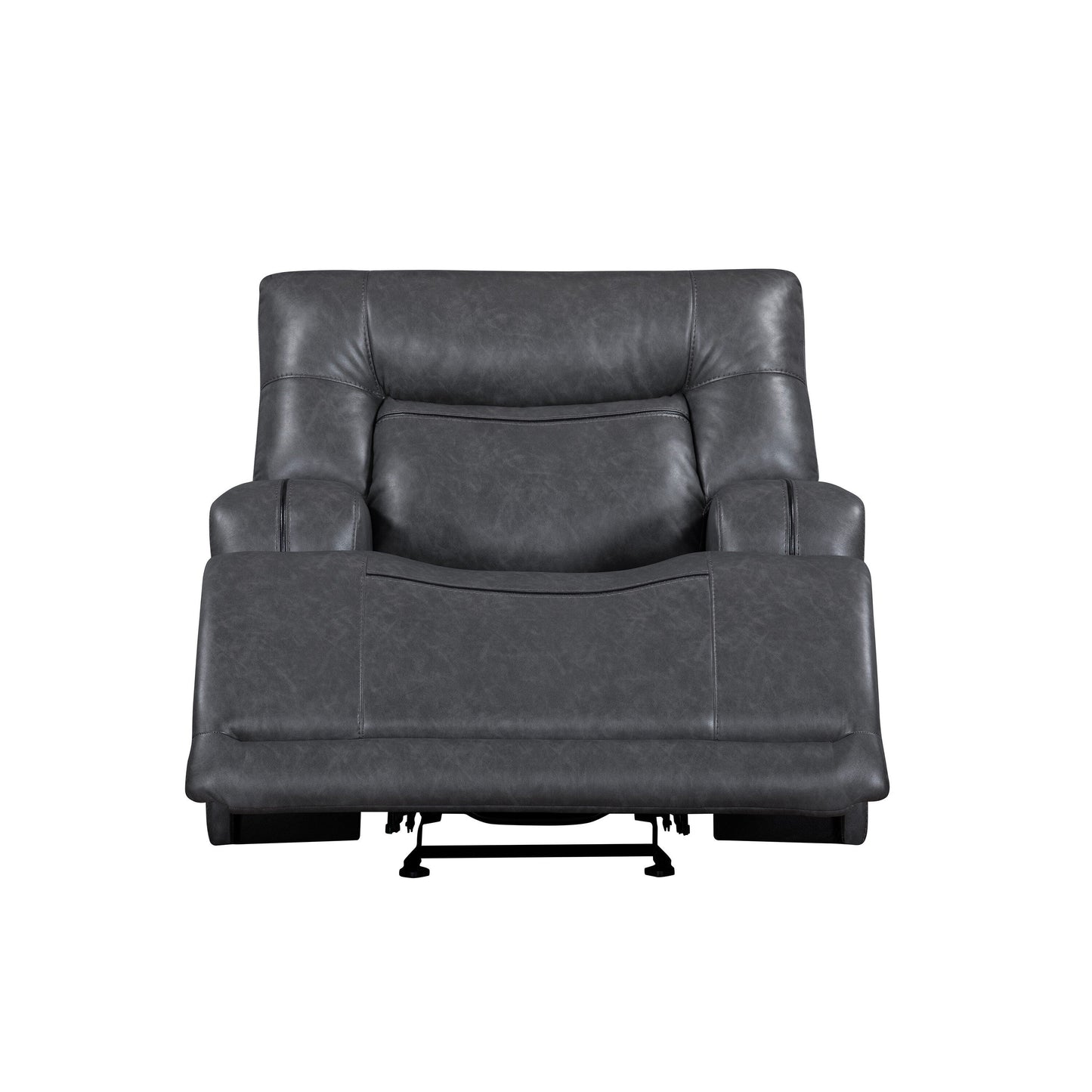 Poltrona reclinabile Tito Power Glider, poliestere grigio, braccioli con cuscino superiore