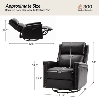 Set di 2 poltrone reclinabili elettriche girevoli e a dondolo tradizionali Tobias di HULALA HOME