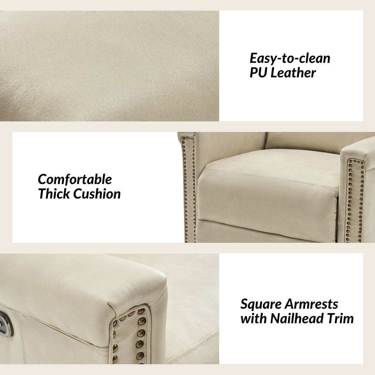 Set di 2 poltrone reclinabili elettriche girevoli e a dondolo tradizionali Tobias di HULALA HOME