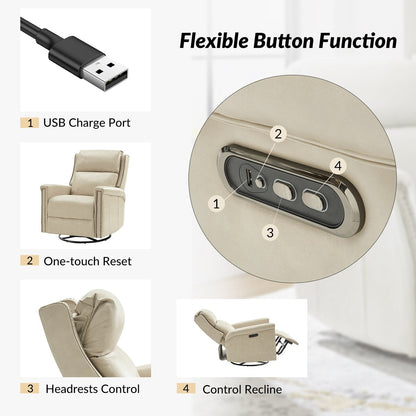 Set di 2 poltrone reclinabili elettriche girevoli e a dondolo tradizionali Tobias di HULALA HOME