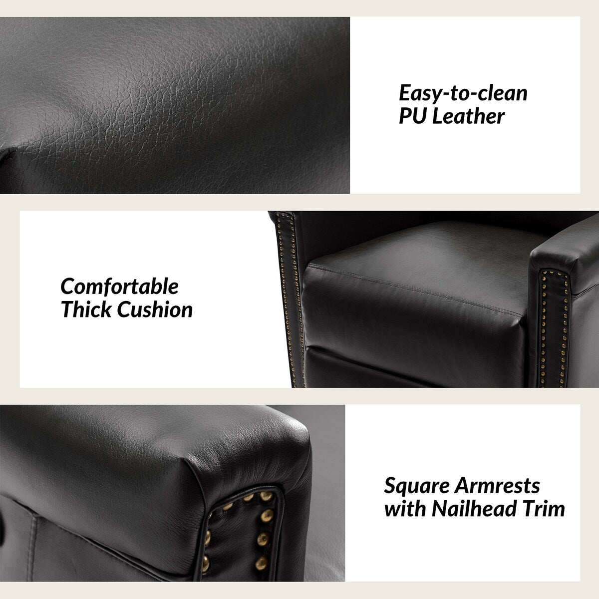 Poltrona reclinabile elettrica tradizionale girevole e a dondolo Tobias di HULALA HOME