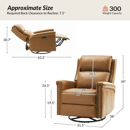 Poltrona reclinabile elettrica tradizionale girevole e a dondolo Tobias di HULALA HOME