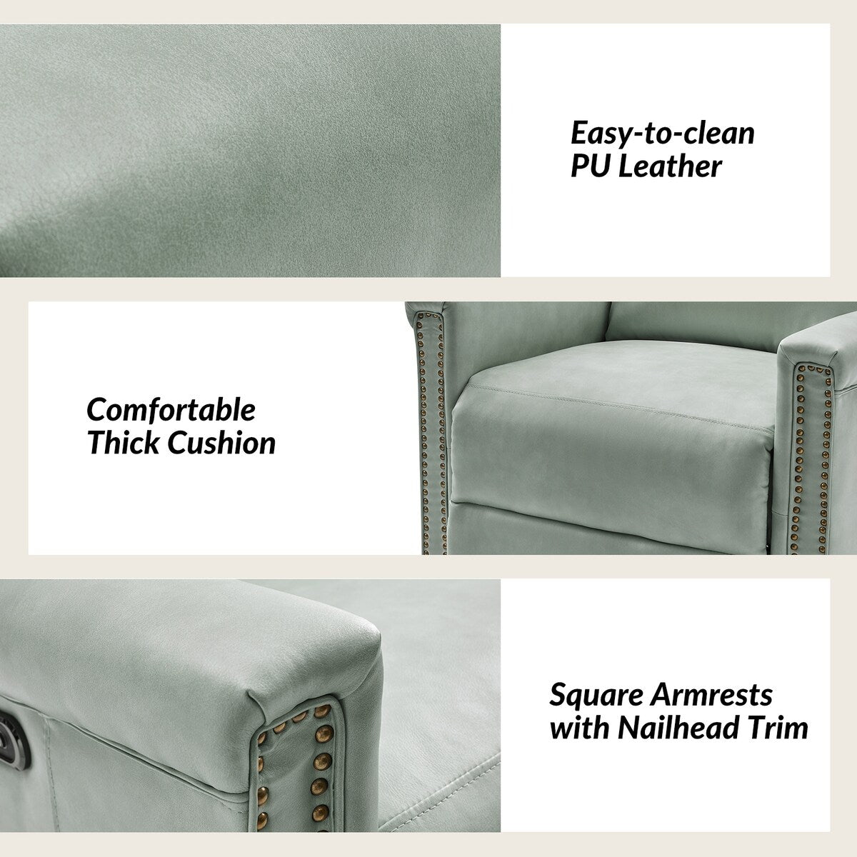 Poltrona reclinabile elettrica tradizionale girevole e a dondolo Tobias di HULALA HOME