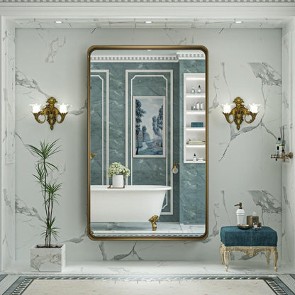 Specchio da parete per bagno moderno con struttura in metallo TokeShimi