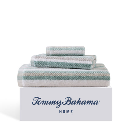Set di asciugamani in spugna di cotone a righe Tommy Bahama Ocean Bay, 3 pezzi
