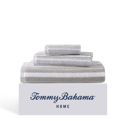 Set di asciugamani in spugna di cotone a righe Tommy Bahama Ocean Bay, 3 pezzi
