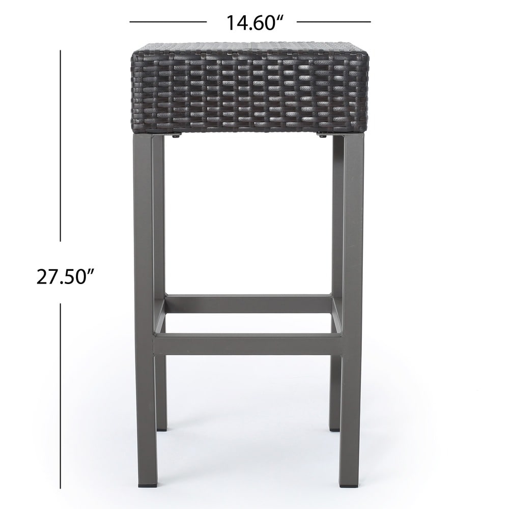 Set da bar con isola in vimini multicolore Toranto Outdoor di Christopher Knight Home