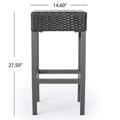 Set da bar con isola in vimini multicolore Toranto Outdoor di Christopher Knight Home