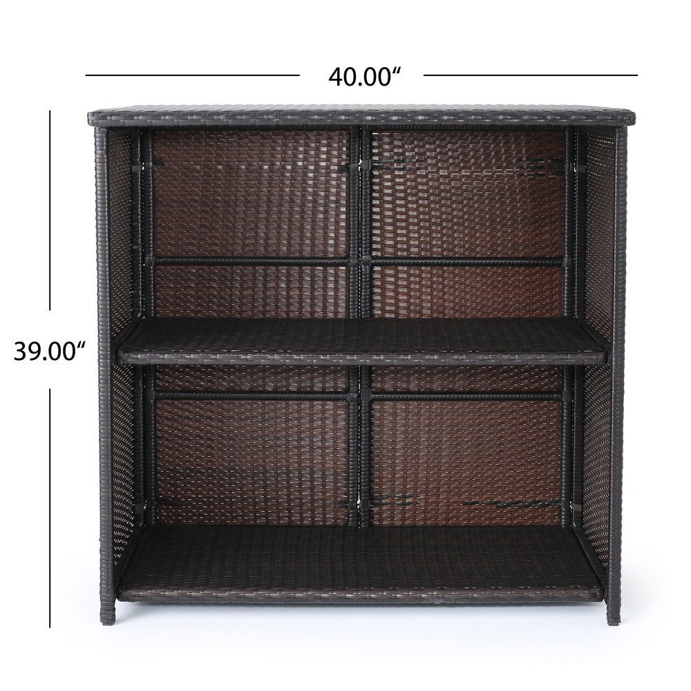 Set da bar con isola in vimini multicolore Toranto Outdoor di Christopher Knight Home