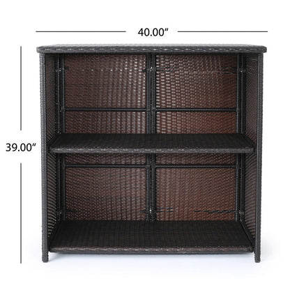 Set da bar con isola in vimini multicolore Toranto Outdoor di Christopher Knight Home