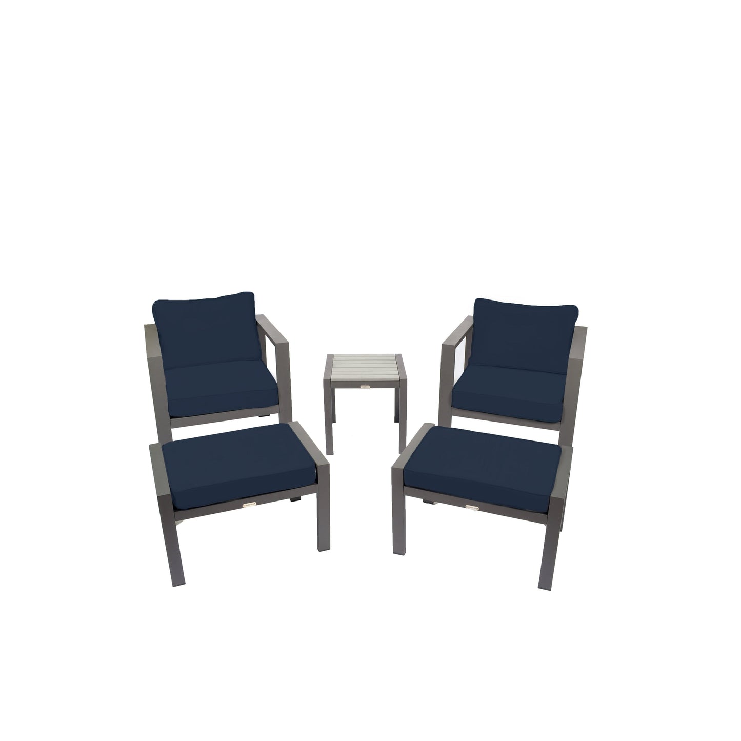 Set di sedute da bistrot per esterni in alluminio Lakeview (5 pezzi)