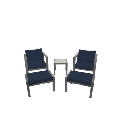 Set di sedute da bistrot per esterni in alluminio Lakeview (5 pezzi)