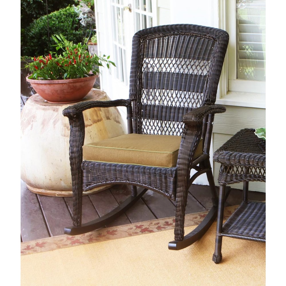 Set di sedie a dondolo da esterno in vimini scuro Portside Roast (2 pezzi)