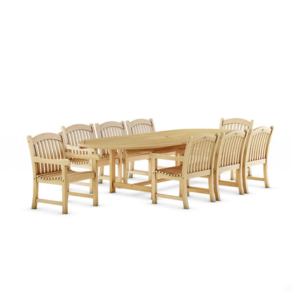 Set da pranzo estensibile per esterni Amazonia FSC Teak - 9 pezzi