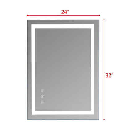 Specchio da bagno a LED touch con luci dimmerabili tricolori