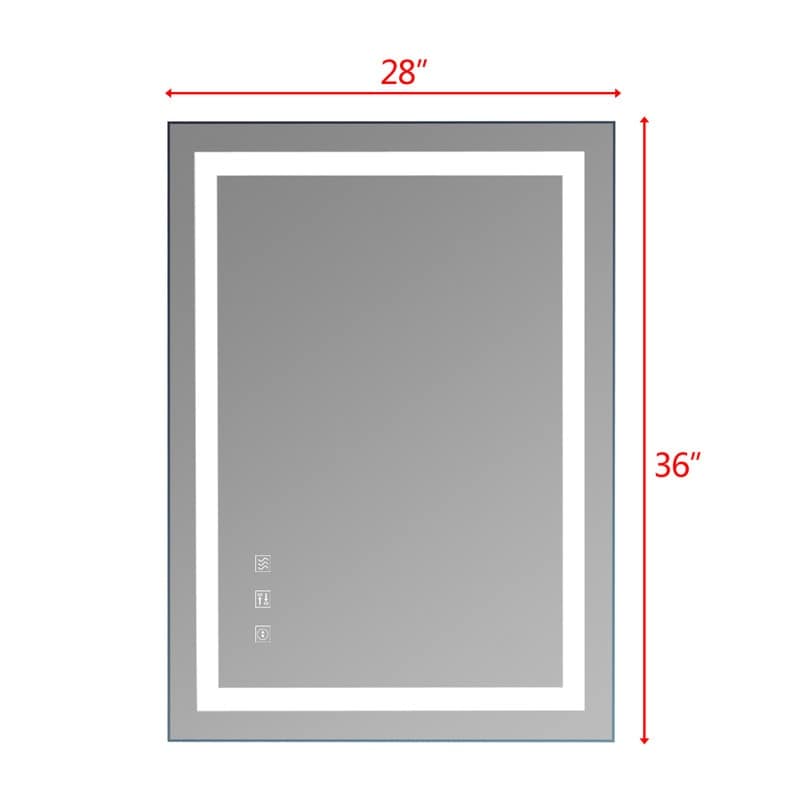 Specchio da bagno a LED touch con luci dimmerabili tricolori