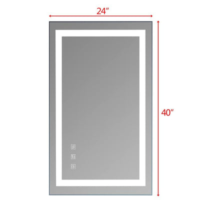 Specchio da bagno a LED touch con luci dimmerabili tricolori
