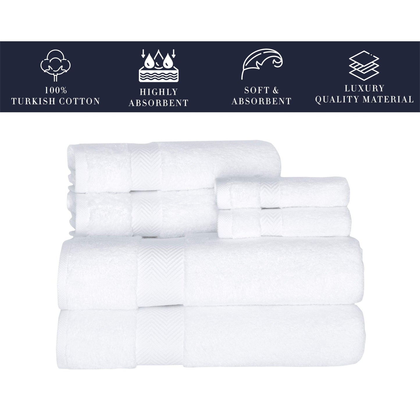 Set di asciugamani in cotone turco Towels Beyond Becci e asciugamani da bagno ad asciugatura rapida, ultra morbidi e super assorbenti, set da 6