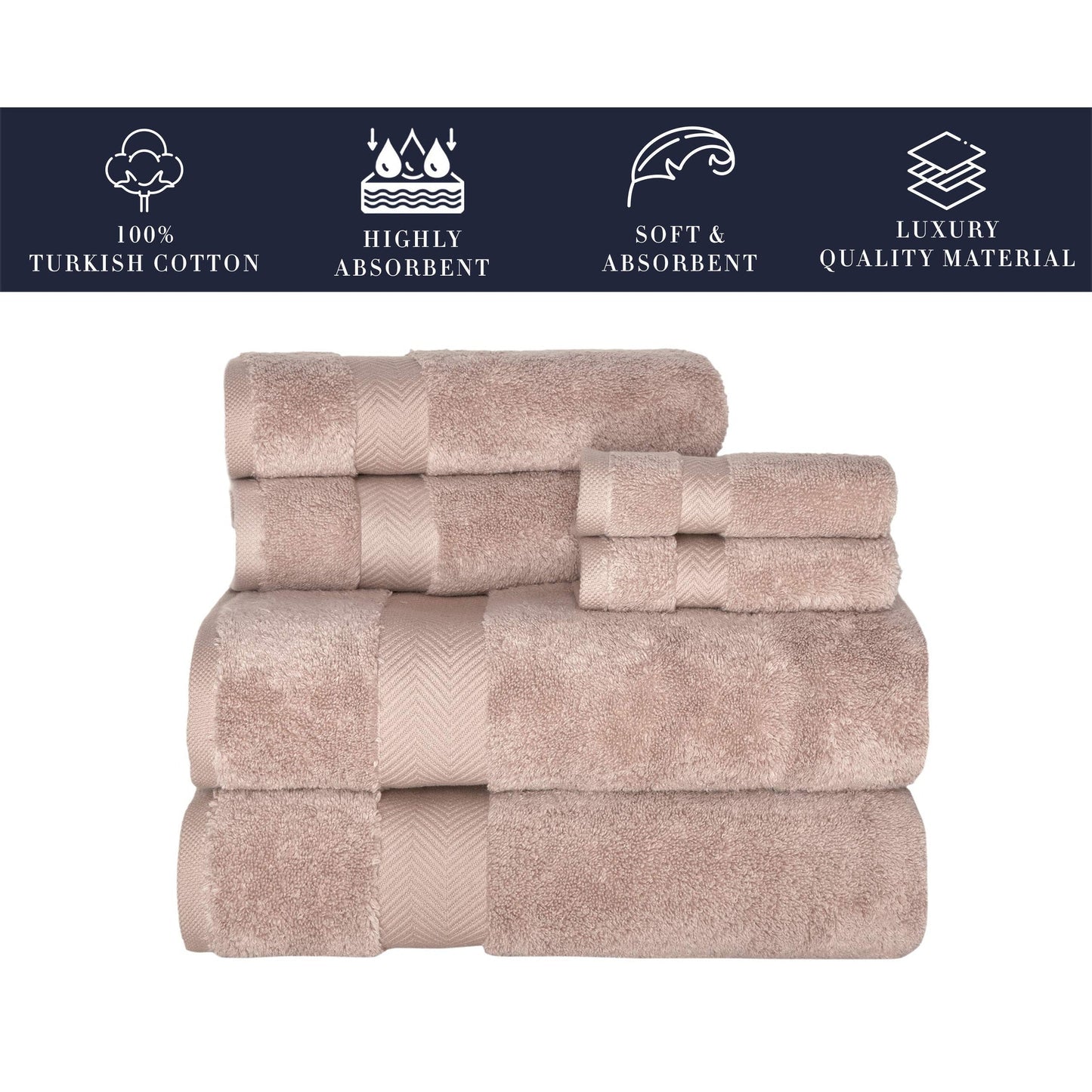 Set di asciugamani in cotone turco Towels Beyond Becci e asciugamani da bagno ad asciugatura rapida, ultra morbidi e super assorbenti, set da 6