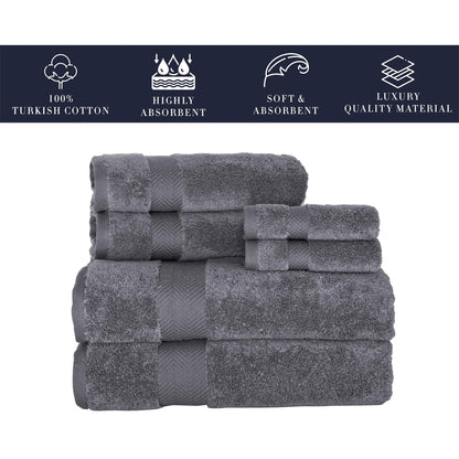 Set di asciugamani in cotone turco Towels Beyond Becci e asciugamani da bagno ad asciugatura rapida, ultra morbidi e super assorbenti, set da 6