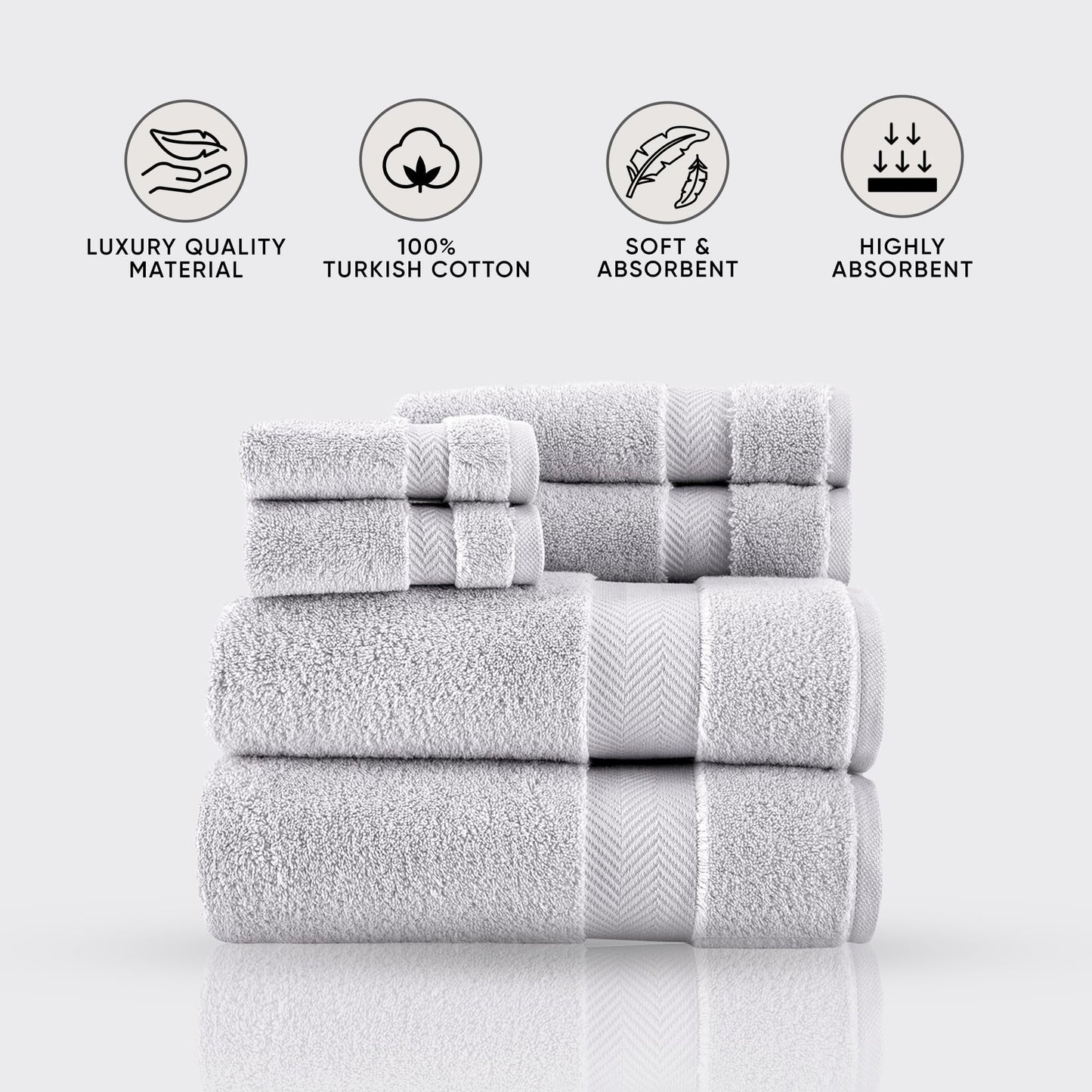 Set di asciugamani in cotone turco Towels Beyond Becci e asciugamani da bagno ad asciugatura rapida, ultra morbidi e super assorbenti, set da 6