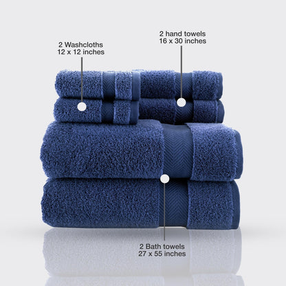 Set di asciugamani in cotone turco Towels Beyond Becci e asciugamani da bagno ad asciugatura rapida, ultra morbidi e super assorbenti, set da 6
