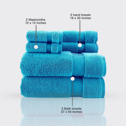 Set di asciugamani in cotone turco Towels Beyond Becci e asciugamani da bagno ad asciugatura rapida, ultra morbidi e super assorbenti, set da 6