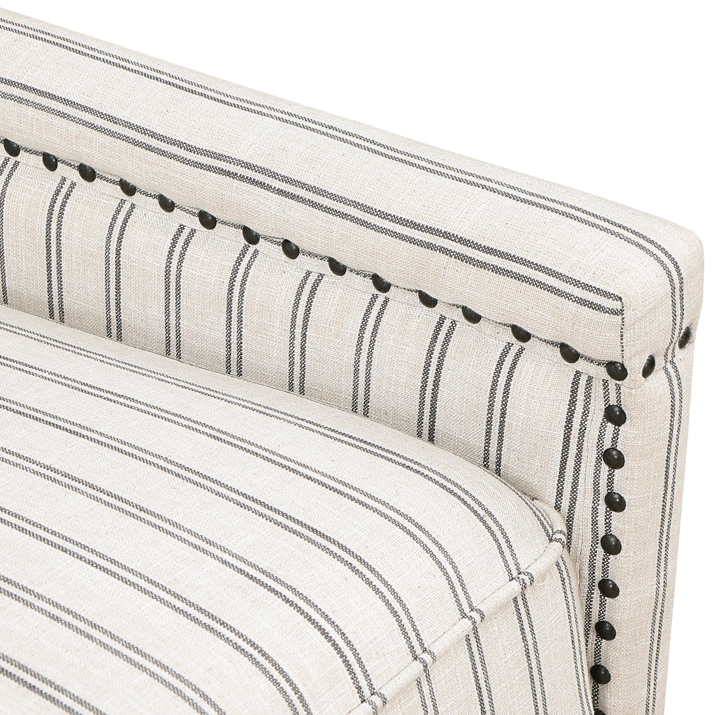 Poltrona reclinabile tradizionale con schienale a spinta, 1 pezzo, rivestimento in tessuto testurizzato, finiture con borchie, struttura in legno massello