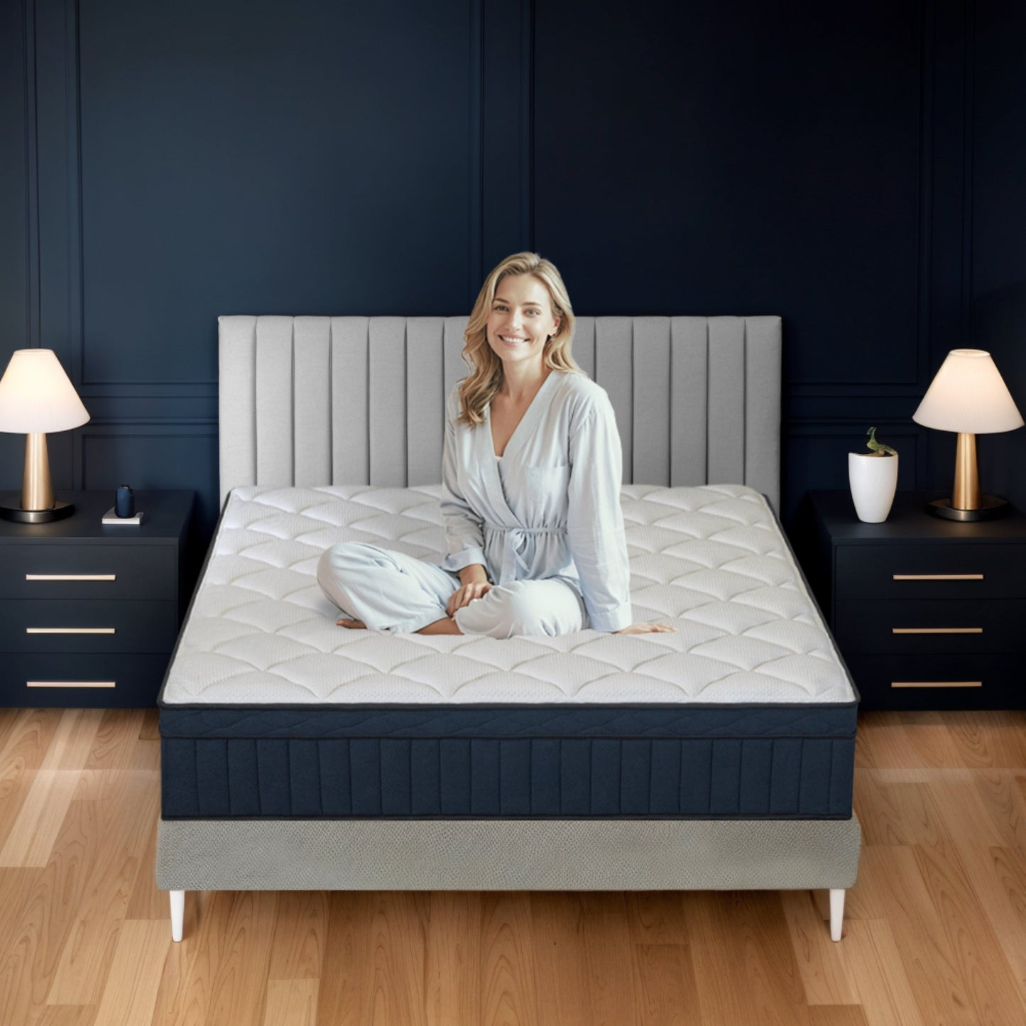 Materasso ibrido premium a molle insacchettate medie Tranquility da 12 pollici di BRN