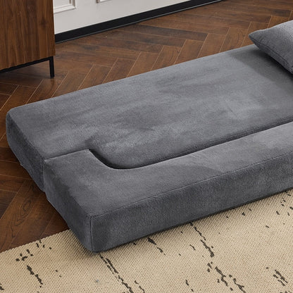 Divano componibile trasformabile con 3 pouf - Letto pieghevole in schiuma di supporto, chaise longue compatta in ciniglia