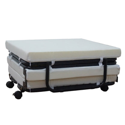 Letto pieghevole a tre ante bianco