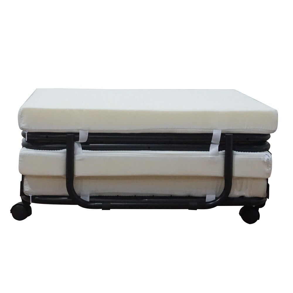 Letto pieghevole a tre ante bianco