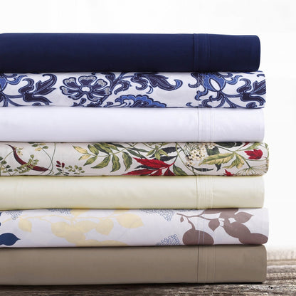 Set di lenzuola con tasca extra profonda in percalle di cotone Tribeca Living con piatto oversize