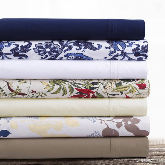 Set di lenzuola con tasca extra profonda in percalle di cotone Tribeca Living con piatto oversize