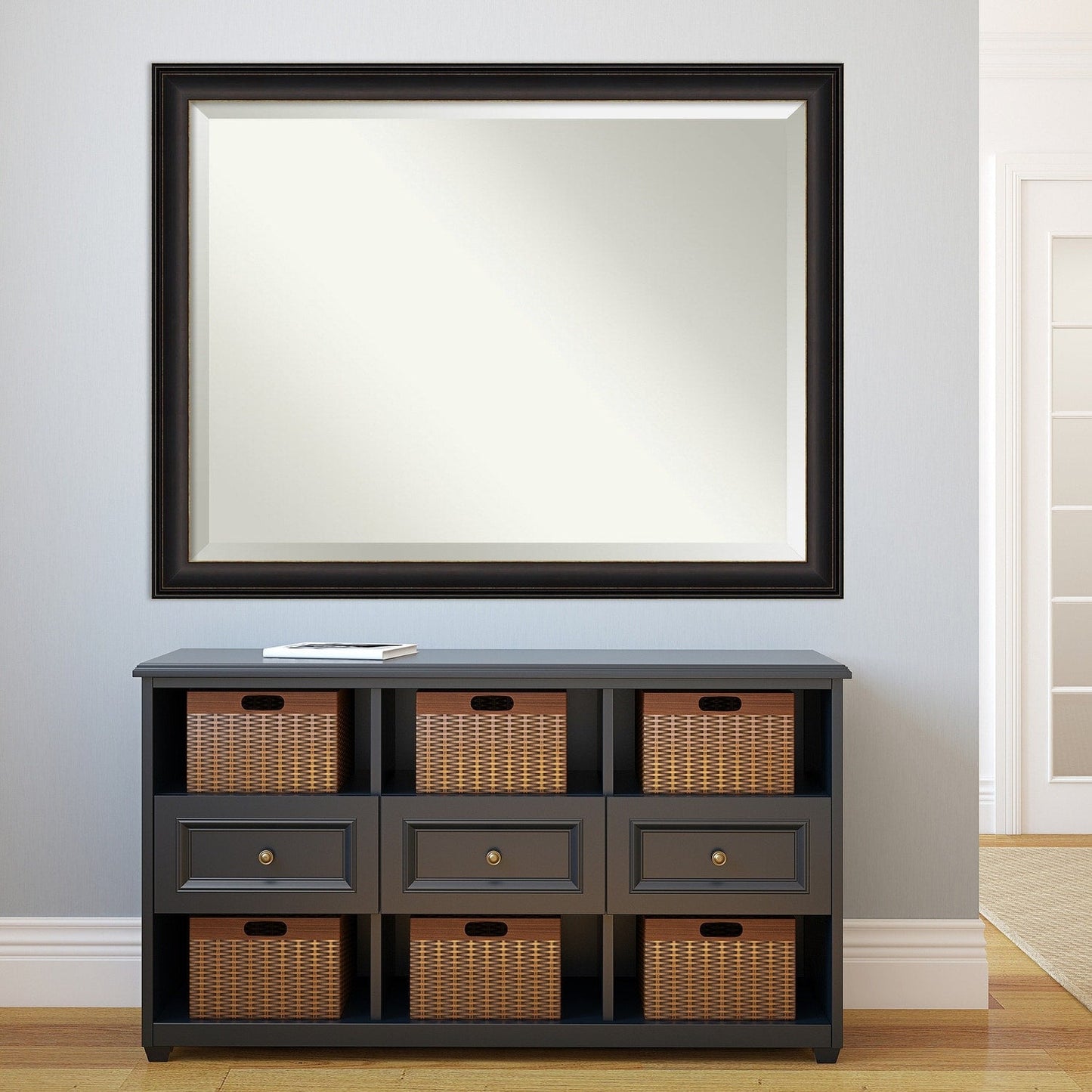 Specchio da parete per bagno bisellato - Cornice in bronzo oliato Trio - Cornice in bronzo oliato Trio