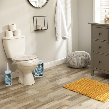 Cestino per rifiuti in plastica con stampa tropicale, 4,5 litri-1,2 galloni - 9,4 A x 7,8 L x 6,2 P