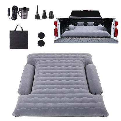 Materasso ad aria per cassone di camion, per cassoni di camion full size da 6-6,5 piedi, materasso ad aria gonfiabile da campeggio con pompa ad aria da 12 V e 2 cuscini