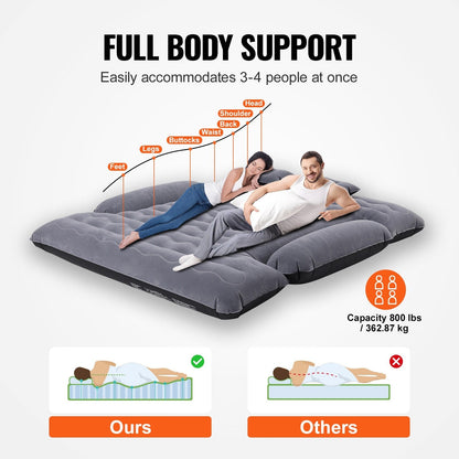 Materasso ad aria per cassone di camion, per cassoni di camion full size da 6-6,5 piedi, materasso ad aria gonfiabile da campeggio con pompa ad aria da 12 V e 2 cuscini